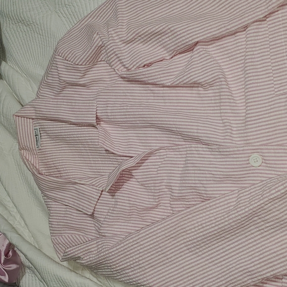 VINTAGE 90s Pepper Tree matching seersucker skirt and blazer set - Picture 2 of 5